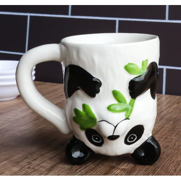 Topsy Turvy Ceramic Giant Asian Panda Bear Latte Juice Dessert Mini Mug Cup