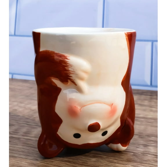 Topsy Turvy Ceramic Rainforest Baby Ape Monkey Latte Juice Dessert Mini Mug Cup