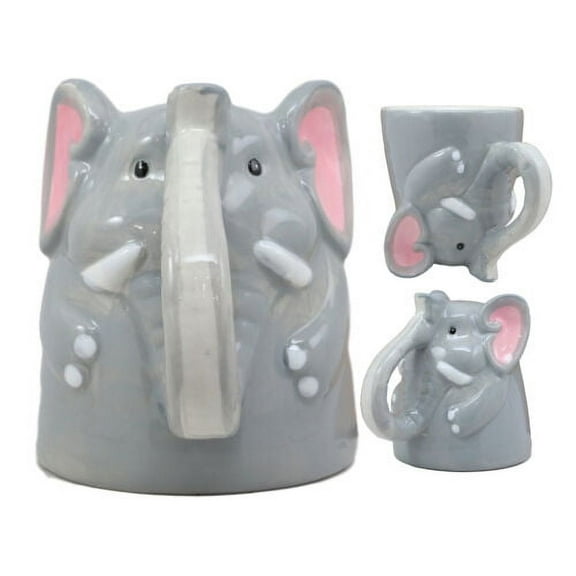 Topsy Turvy Ceramic Safari Jumbo Elephant Coffee Tea Mug Drink Cup 11oz Decor