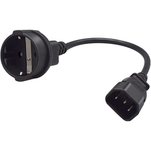 Toptekit IEC 320 C14 Male to Europe Schuko Female Socket Short Adapter Cable For UPS PDU, Europe CEE7/7 Schuko to IEC C14 Plug Adapter to Convert European Power Cords to IEC C13 Cord Standard.1ft/30cm