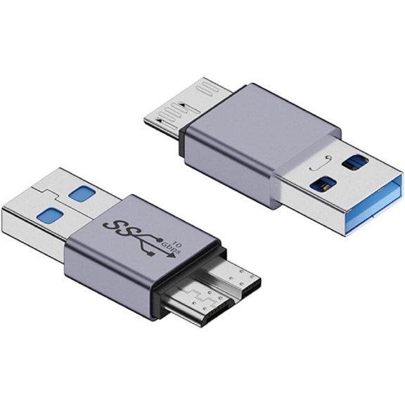 Toptekits 2-Pack Micro-B Android Male to USB Male Converter Connector, 7.5W Charging Power, 10Gps high-Speed Transmission Adapter (USB3.0 Male to Micro B)
