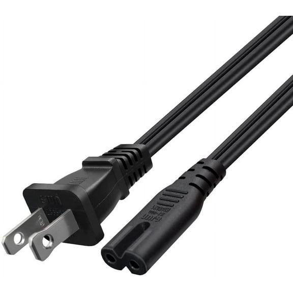 Toptekits Polarized NEMA 1-15P to IEC320 C7 18AWG AC Power Cord Power Supply Cable Wire, Compatible to PC, Monitor, Printer, Projector, Game Console, HDTV and Speaker (3ft/1m)