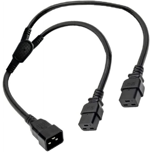 Toptekits C20 to 2XC19 Y Splitter Power Cable Cord- 5ft/1.5m, Server/PDU Power Cord 20A 12AWG,C20 to Dual C19 Splitter(C20 to 2XC19 Cord 5ft)