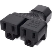 Toptekits IEC320 C14 to 2 x Nema 5-15R Power Adapter Splitter C14 to 2 x US 3pin Socket/Plug