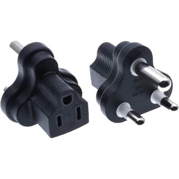 Toptekits South Africa to 5-15R Power Adapter,Toptekits South Africa Male Plug to NEMA5-15R Female Power Converter Adaptor 16A 250V