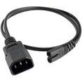 thumbnail image 1 of Toptekits Standard Molded IEC 320 C14 to C7 Plug AC Power Plug Adapter Cable PDU UPS, (6.6ft/2m) Standard AC Power Cord, 10A/110V-240V, C14 to C7, (IEC-60320-C14 to IEC-60320-C7), 1 of 8