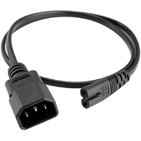 Toptekits Standard Molded IEC 320 C14 to C7 Plug AC Power Plug Adapter Cable PDU UPS, (6.6ft/2m) Standard AC Power Cord, 10A/110V-240V, C14 to C7, (IEC-60320-C14 to IEC-60320-C7)