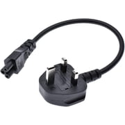 Toptekits UK to C5,UK Plug BS1363 13A 3Pin Male to IEC320 C5 Micky Cloverleaf Short AC Power Cable Cord 1ft for Laptop AC Power Adapter UK to C5