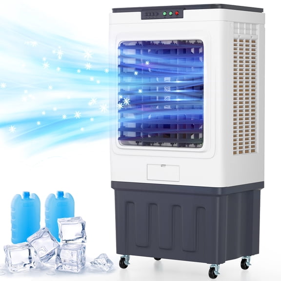 Topteng 4800 CFM Swamp Cooler 16-Gallon Portable Evaporative Cooler - 120 Oscillation with 3 speeds and 24-Hour Timer for Commercial, Industrial, Garage, Patio Use, Outdoor Air Cooler