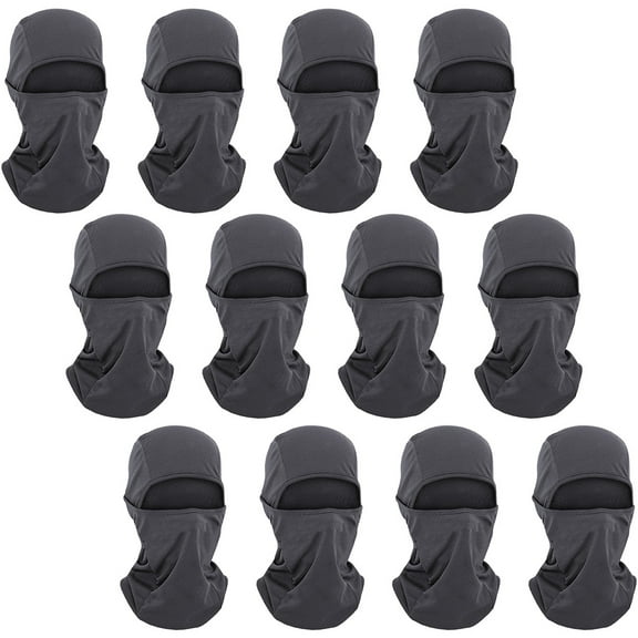 Toptie 12 Pack Black Balaclava, Mesh Cooling Adjustable Balaclava for Ourdoor UV Sun Protection Hood-12 Pcs Gray