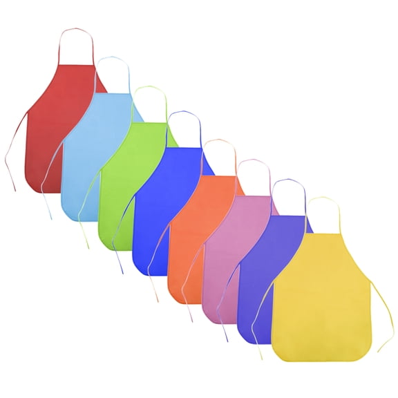 Toptie 12 Pack Fabrics Unisex Colorful Kids Apron fot Kitchen & Art Painting-Assorted-S