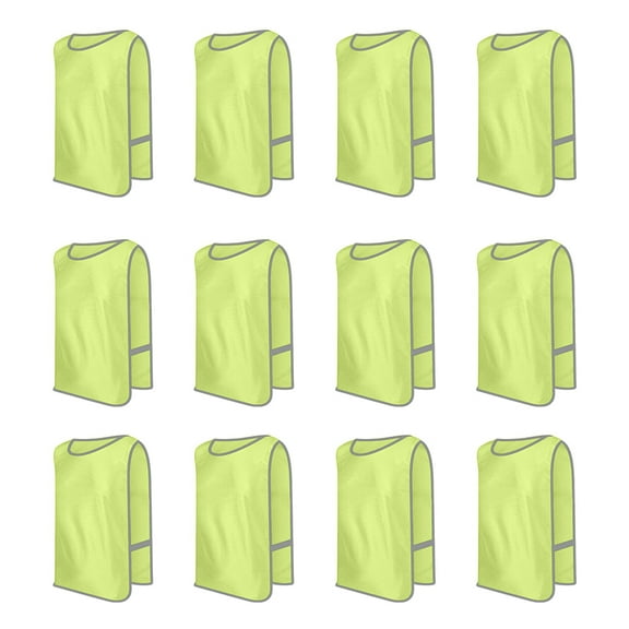 Toptie 12 Packs Reflective Vest Safety High Visibility Vest Reflector Vests for Kid Children Adult-Yellow-M