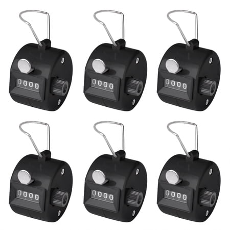 TOPTIE 12 PCS Tally Counters, Plastic Number Clicker Counters, 4 Digit Pitch Counters for Golf, Coaching, Knitting - Black