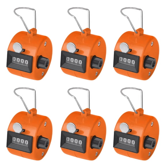 TOPTIE 12 PCS Tally Counters, Plastic Number Clicker Counters, 4 Digit Pitch Counters for Golf, Coaching, Knitting - Orange