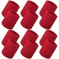 thumbnail image 1 of Toptie 12 Pcs Wrist Sweatbands, Cotton Terry Cloth Sports Wristbands for Working Out Basketball Football-Red, 1 of 7