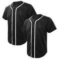 thumbnail image 1 of TOPTIE 2 Pack Men's Baseball Jersey Button Down Jersey Short Sleeve Shirt-Black Black-S, 1 of 6