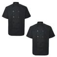 thumbnail image 1 of Toptie 2 Pack Unisex Short Sleeve Chef Coat Jacket, Black, 1 of 6