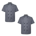 thumbnail image 1 of Toptie 2 Pack Unisex Short Sleeve Chef Coat Jacket, Dark Gray, 1 of 6