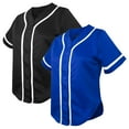 thumbnail image 1 of TOPTIE 2 Pack Women's Baseball Jersey Softball Jersey Button Down Shirts-Black Blue-XS, 1 of 6