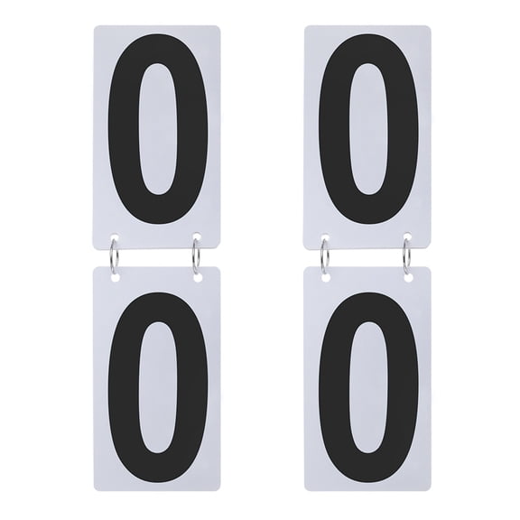 Toptie 2 Sets Tennis Score Keeper Visible 0-9 Double Sides Flip Scoreboard Numbers-Black/Red-4 x 7 Inch