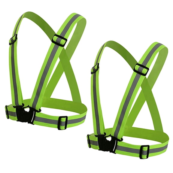 Toptie 2Pack Reflective Running Vest, Lightweight High Visibility Adjustable Safety Vest for Running, Jogging, Walking, Cycling-NeonGreen