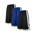 thumbnail image 1 of Toptie 3 Pack 2-Tone Basketball Shorts For Men with Pockets, Pocket Training Shorts-3 Pack Black/Black/Blue-M, 1 of 6