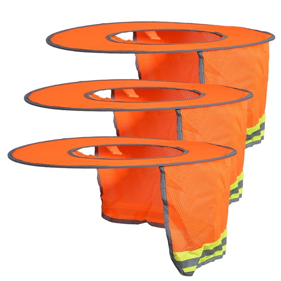 Toptie 3 Pack Hard Hat Sun Shield, Full Brim Mesh Sunshade with Visor, High Visibility Neck Shield