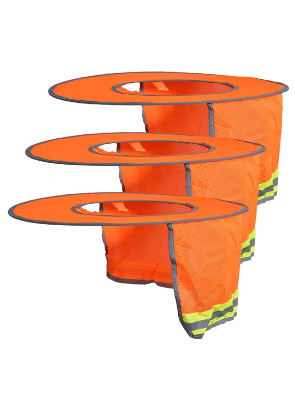 3 Pack Hard Hat Sun Shield, Full Brim Mesh Sunshade with Visor, High Visibility Neck Shield