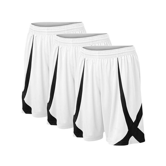 Toptie 3 Pack Men's Pajama Jogger Lounge Jersey Shorts, Flag football Shorts No Pockets, MMA Pro Shorts-3 Pack White-XL