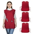thumbnail image 1 of Toptie 3 Pack Unisex Cobbler Apron, Art Smock Working Uniform with 2 Deep Pockets, 28"L x 22"W-Red, 1 of 8