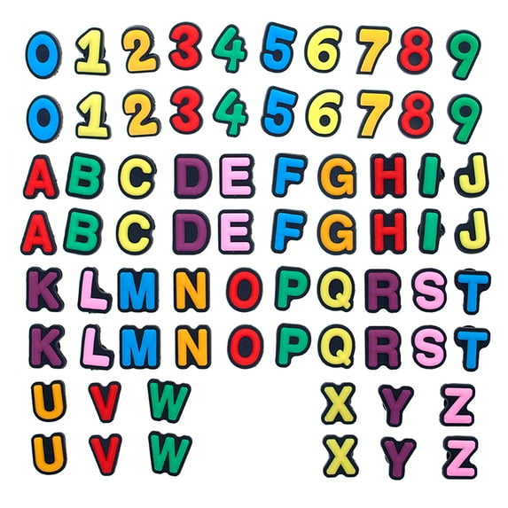 Toptie 360 Pcs Letters Numbers Shoe Charms PVC Charms for Shoes Customized Wristband Bracelet