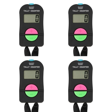 Toptie 4 Pcs Electronic Hand Tally Counter Clickers, Add & Subtraction Number Clicker Counter with Lanyard for Golf Fish Lap