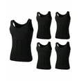 thumbnail image 1 of Toptie 5 Pack Slimming Body Shaper Compression Shirt, Men's Sculpting Vest Muscle Tank-Black-M, 1 of 6