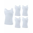 thumbnail image 1 of Toptie 5 Pack Slimming Body Shaper Compression Shirt, Men's Sculpting Vest Muscle Tank-White-XXXL, 1 of 6