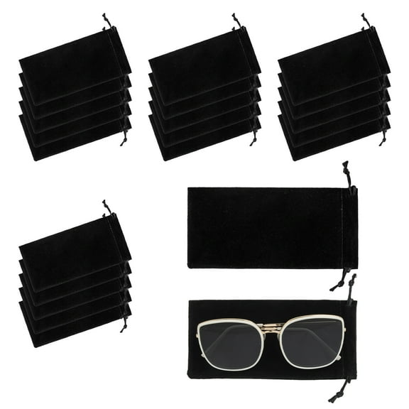 Toptie 50 Pcs Velvet Gift Bags for Sunglasses Cell Phone, Microfiber Storage Pouch with Drawstring