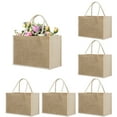 thumbnail interactive-video image 1 of 6 Pack Burlap Tote Bags, Reusable Jute Tote Beach Bags With 1 of 13