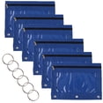 thumbnail image 1 of Toptie 6 Pack 3 Ring Binder Pencil Pouch, Zipper Stationery Bag with Clear Window for Office Supplies Dark Blue, 1 of 6
