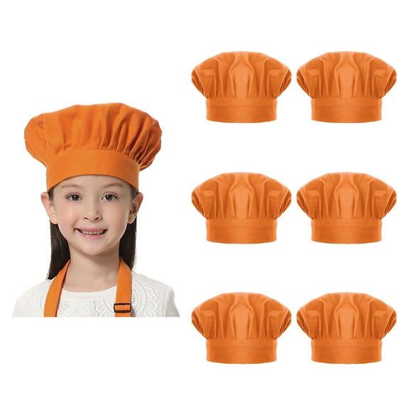 Toptie 6 Pack Chef Hat for Kid & Adult, Cotton Elastic Adjustable Kitchen Cooking Baking Hat