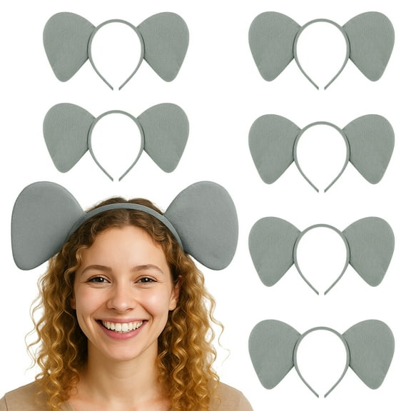 TOPTIE 6 Pcs Elephant Animals Ears Headband, Decorations for Adult & Kid, Costume Hair Hoop