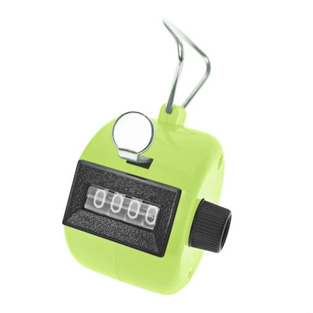 Toptie ABS Hand Tally Counter, 4-Digit Mechanical Golf Clicker Counter Handheld, Lap Number Counter - Green