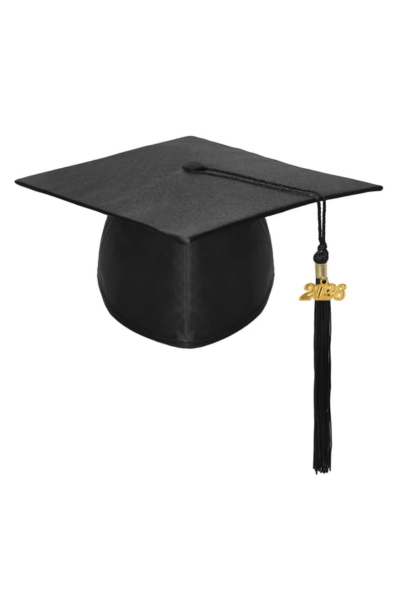 Adult Graduation Cap with Tassel 2026 for High School & Bachelor-Black