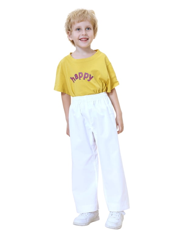 Adult Kids Karate Pants Martial Arts Pants Student Karate Gi Pants-White-Size 00