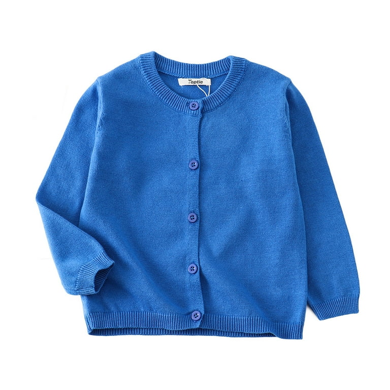 Toptie Baby Girl Toddler Cotton Uniform Cardigan Sweater-Royal