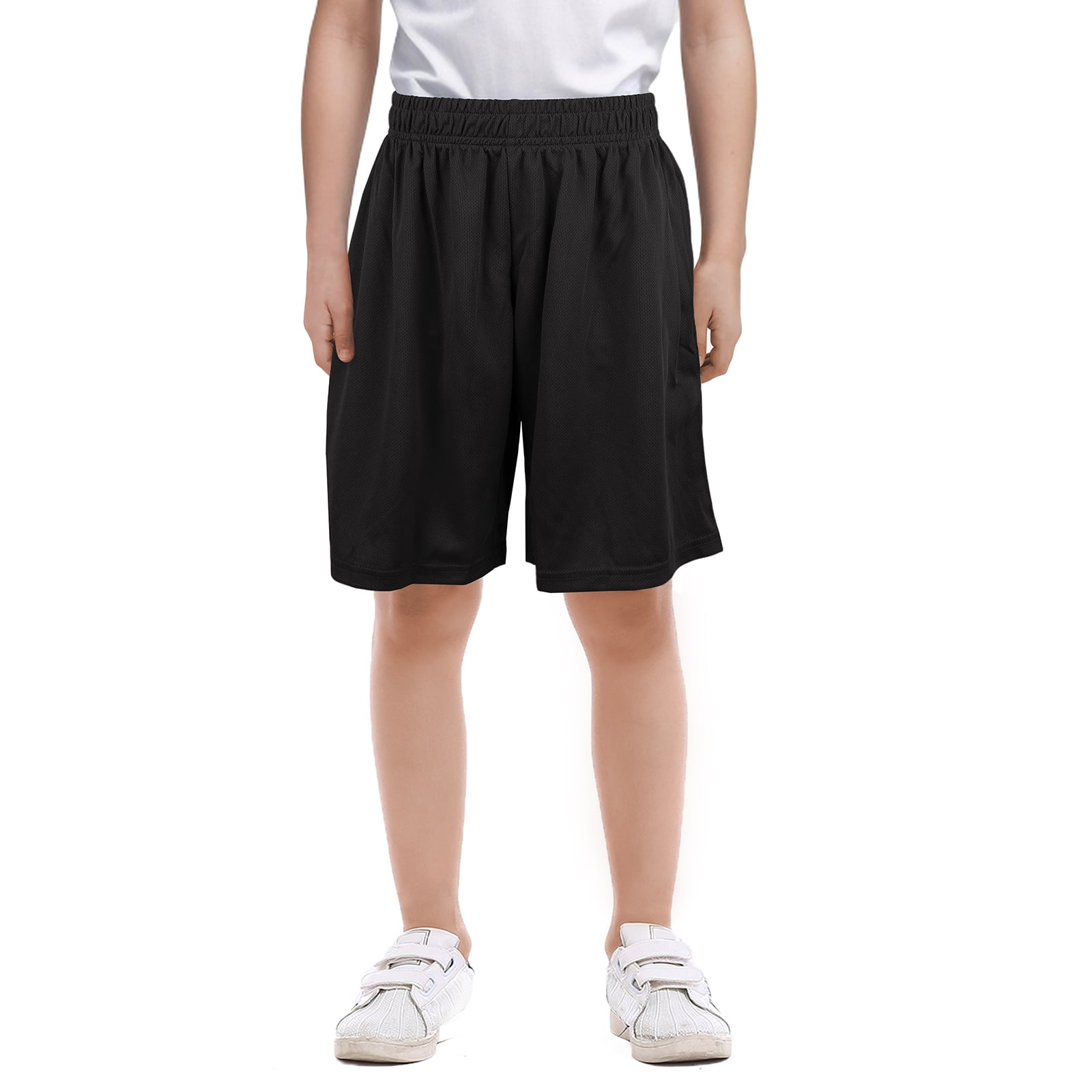 Toptie Big Boys Youth Soccer Short 8 Inches Running Shorts with Pockets Black S 8 Walmart
