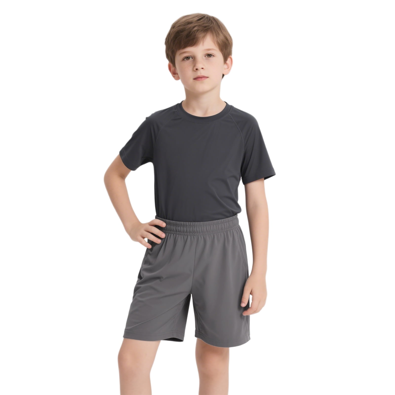 Toptie Big Boys Youth Soccer Short, 8 Inches Running Shorts with