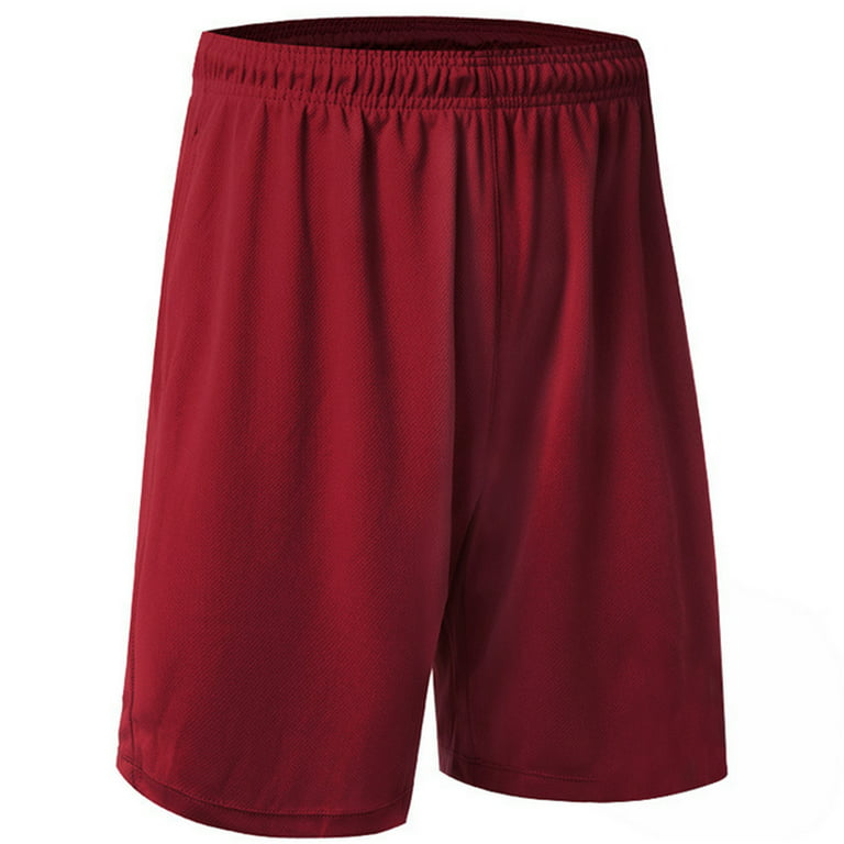 Toptie Big Boys Youth Soccer Short, 8 Inches Running Shorts with  Pockets-Red-XL/ 18-20 