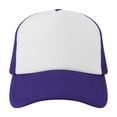 thumbnail image 1 of TOPTIE Blank 5 Panel Trucker Hat Foam Front Mesh Back 2 Tone Trucker Snapback Hat-Purple White, 1 of 9