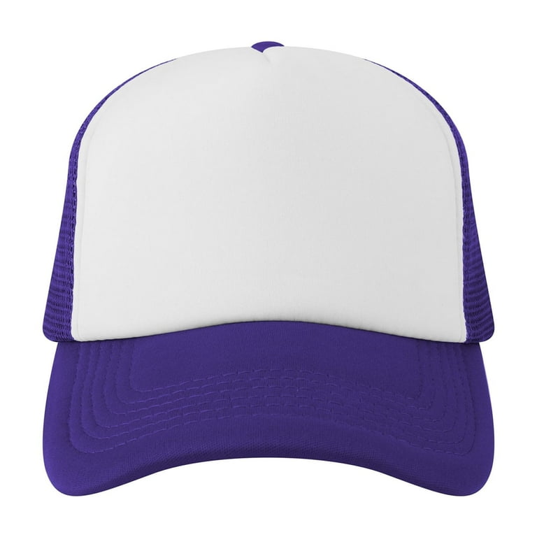 TOPTIE Blank Panel Trucker Hat Foam Front Mesh Back Tone