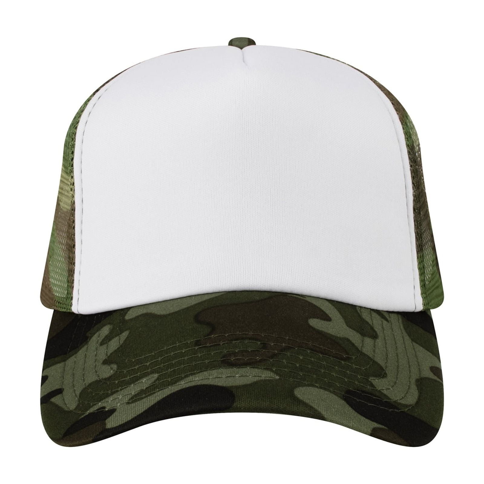 TOPTIE Blank Panel Trucker Hat Foam Front Mesh Back Tone