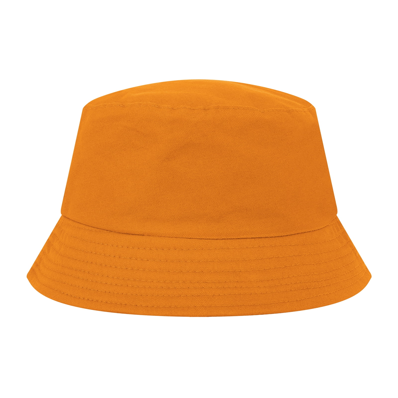 Toptie Blank Cotton Bucket Hat Fishing Hunting Hat Unisex Summer Outdoor  Cap-Orange 